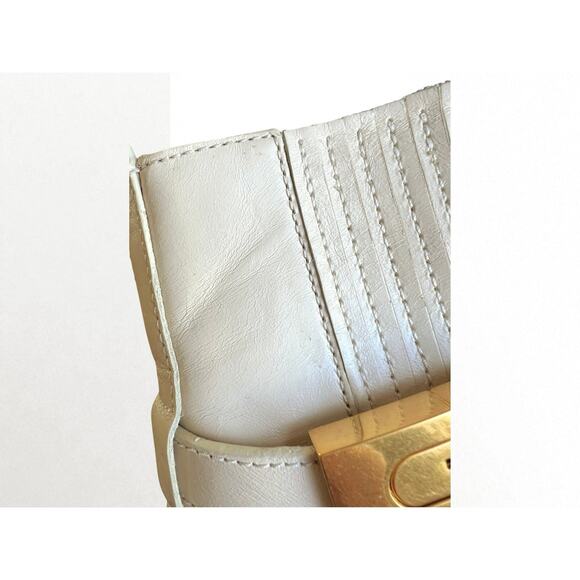 Tory Burch T-Hardware Chelsea Dulce De Leche Cream Ivory Leather Boots size 8 - Picture 9 of 13